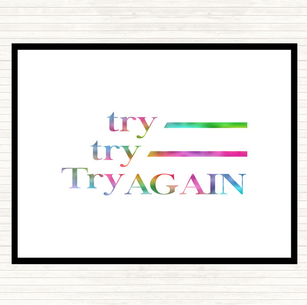 Try Again Rainbow Quote Mouse Mat