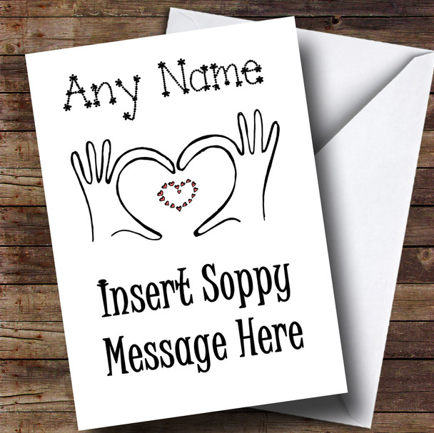 Valentines Insert Soppy Message Here Customised Valentines Card