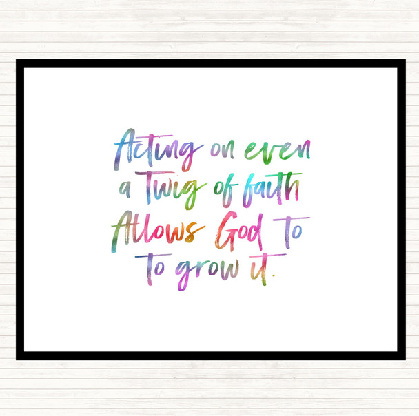Twig Of Faith Rainbow Quote Mouse Mat