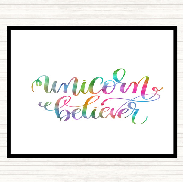 Unicorn Believer Rainbow Quote Mouse Mat