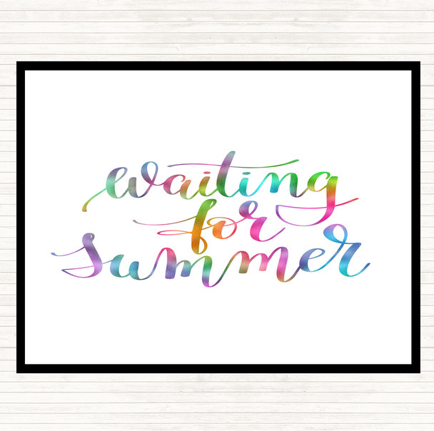 Waiting For Summer Rainbow Quote Mouse Mat Waiting For Summer Rainbow Quote Mouse Mat