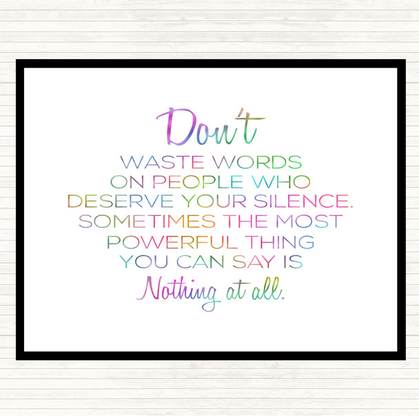 Waste Words Rainbow Quote Mouse Mat