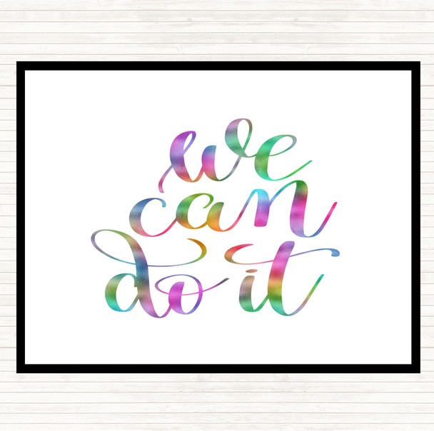 We Can Do It Rainbow Quote Mouse Mat