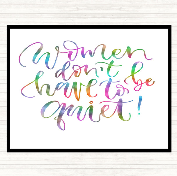 Women Quiet Rainbow Quote Mouse Mat