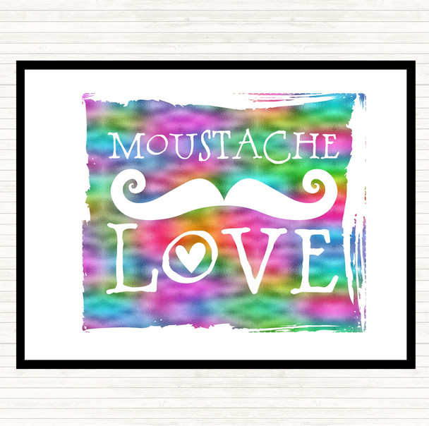 Word Art Mustache Rainbow Quote Mouse Mat