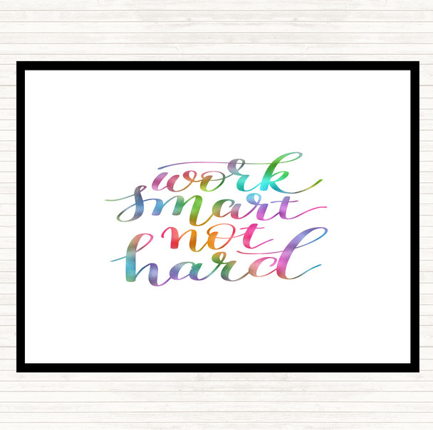 Work Smart Not Hard Rainbow Quote Mouse Mat