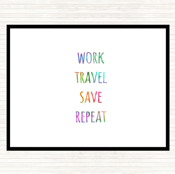 Work Travel Rainbow Quote Mouse Mat