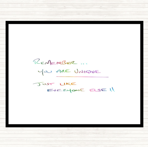 You Are Unique Rainbow Quote Mouse Mat