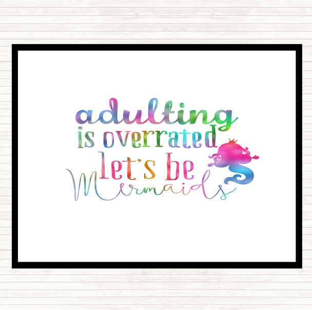 Adult Lets Be Mermaids Rainbow Quote Mouse Mat