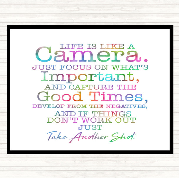Camera Rainbow Quote Mouse Mat