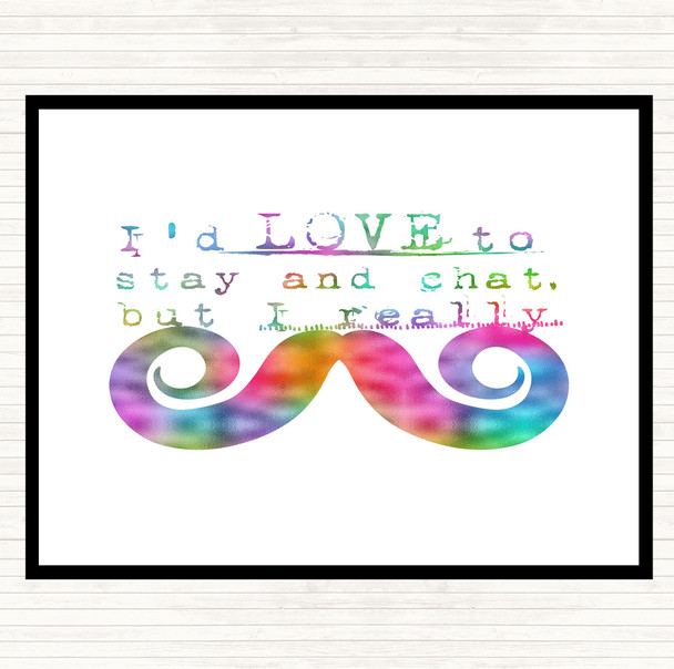 Chat Mustache Rainbow Quote Mouse Mat