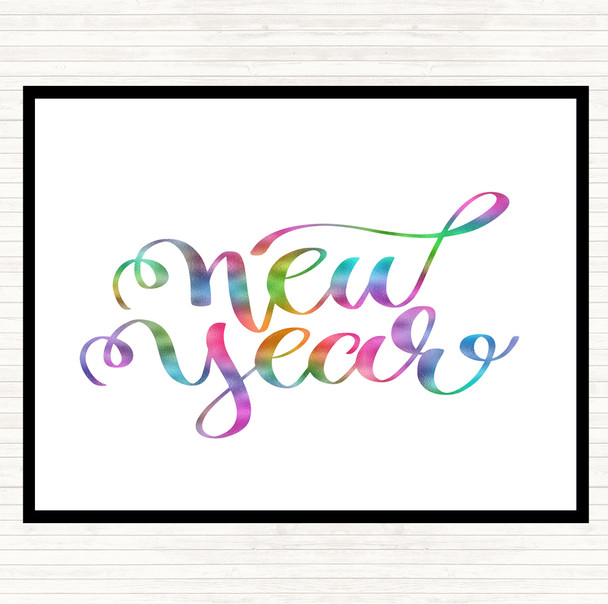 Christmas New Year Rainbow Quote Mouse Mat
