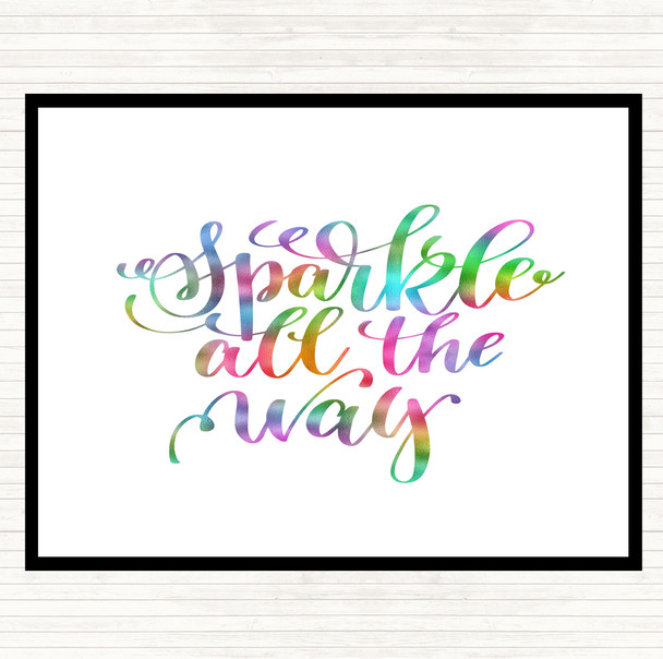 Christmas Sparkle All The Way Rainbow Quote Mouse Mat