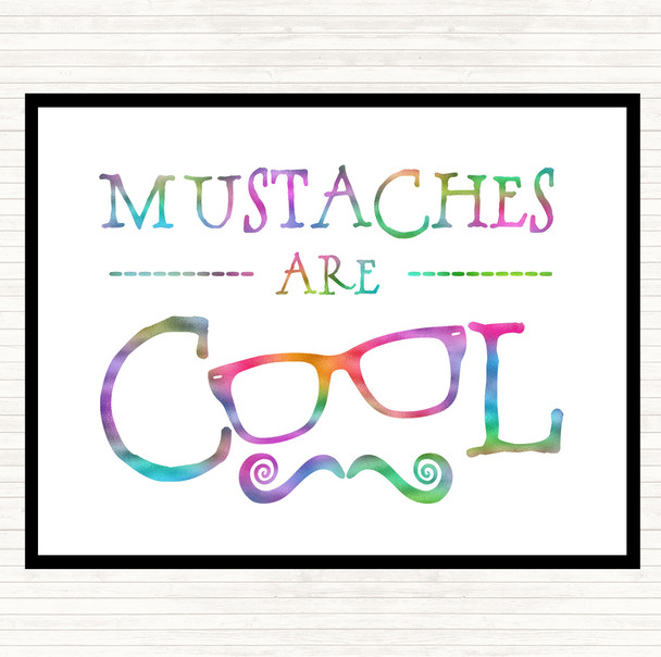 Cool Mustache Rainbow Quote Mouse Mat