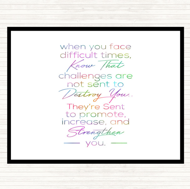 Difficult Times Rainbow Quote Mouse Mat