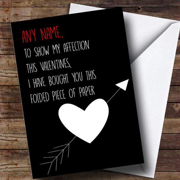 Funny Folded Paper Valentines Customised Card