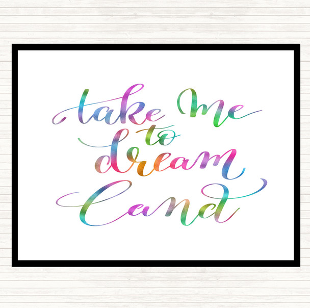 Dream Land Rainbow Quote Mouse Mat