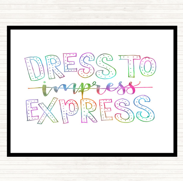 Dress To Express Rainbow Quote Mouse Mat