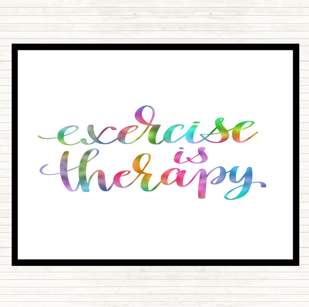 Exercise Is Therapy Rainbow Quote Mouse Mat