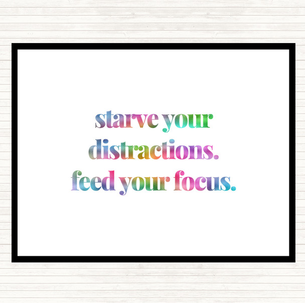 Feed Your Focus Rainbow Quote Mouse Mat