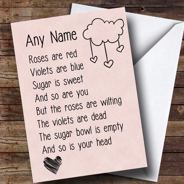 Funny Air Head Valentines Customised Card