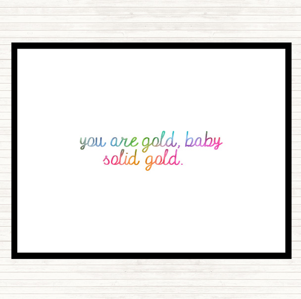 Gold Baby Rainbow Quote Mouse Mat