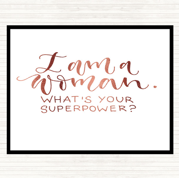 Rose Gold I Am Woman Quote Mouse Mat