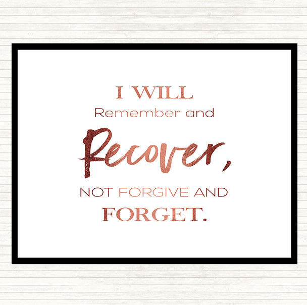 Rose Gold I Will Remember Quote Mouse Mat