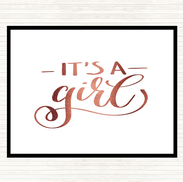 Rose Gold Its A Girl Quote Mouse Mat