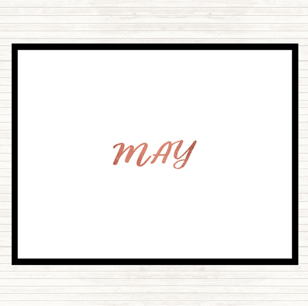 Rose Gold May Quote Mouse Mat