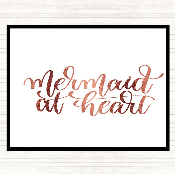 Rose Gold Mermaid At Heart Quote Mouse Mat