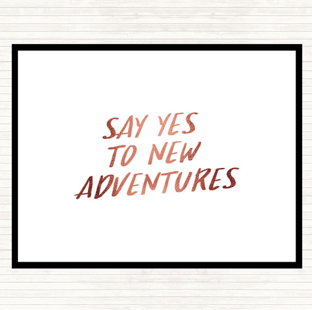 Rose Gold New Adventures Quote Mouse Mat