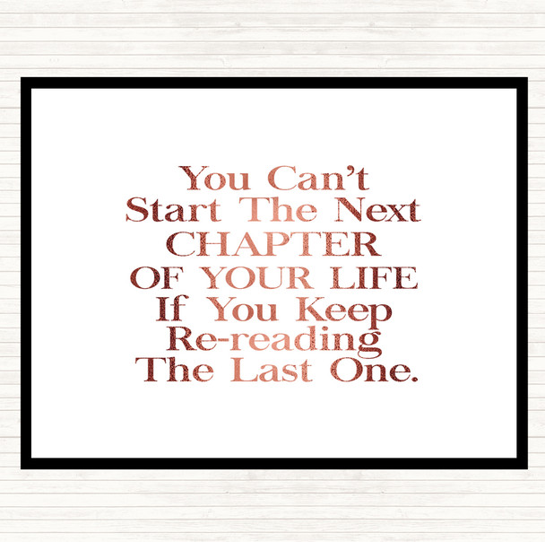 Rose Gold Next Chapter Quote Mouse Mat
