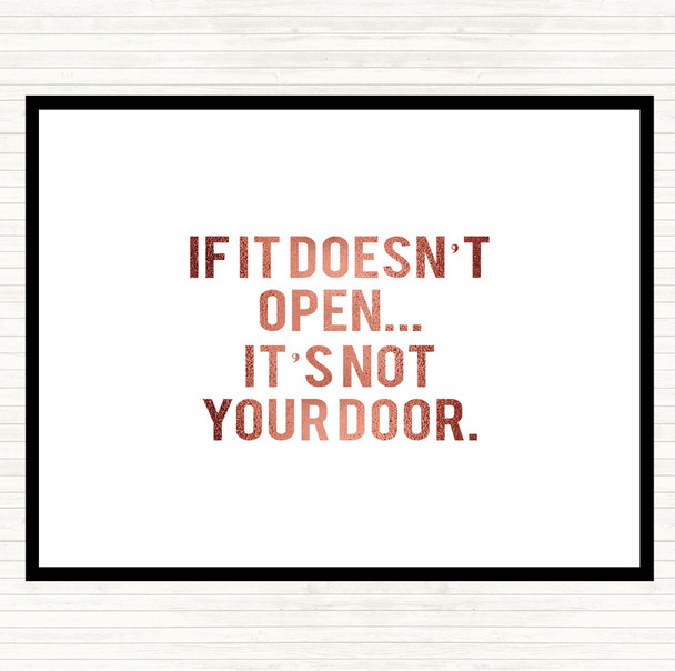 Rose Gold Not Your Door Quote Mouse Mat