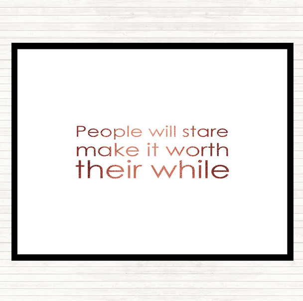 Rose Gold People Stare Quote Mouse Mat