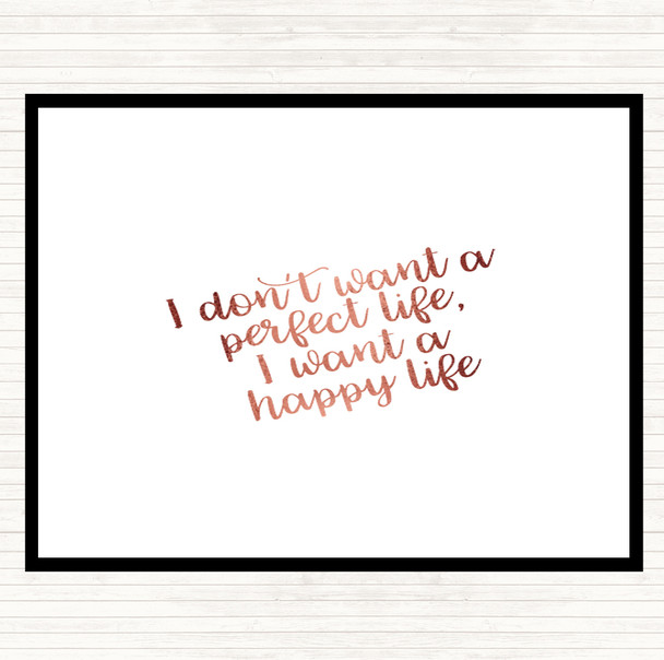 Rose Gold Perfect Life Quote Mouse Mat
