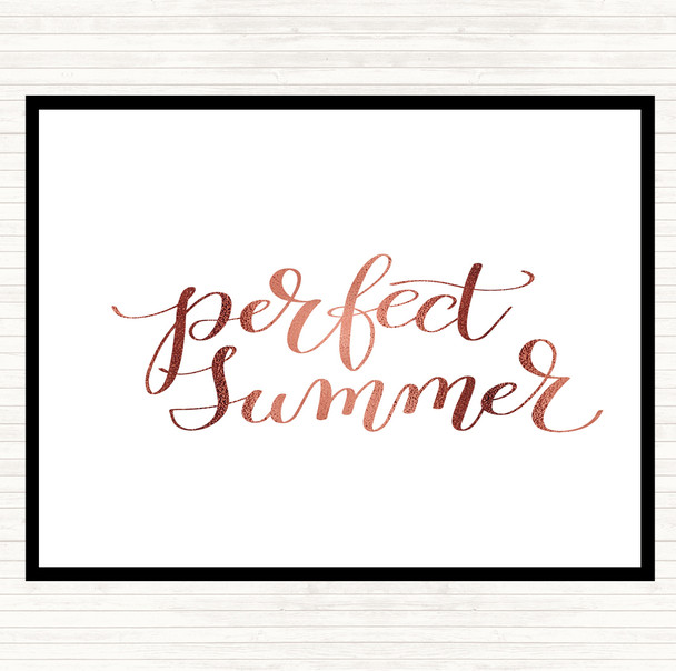 Rose Gold Perfect Summer Quote Mouse Mat