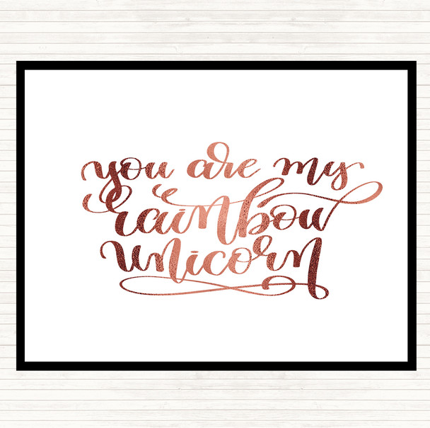 Rose Gold Rainbow Unicorn Quote Mouse Mat