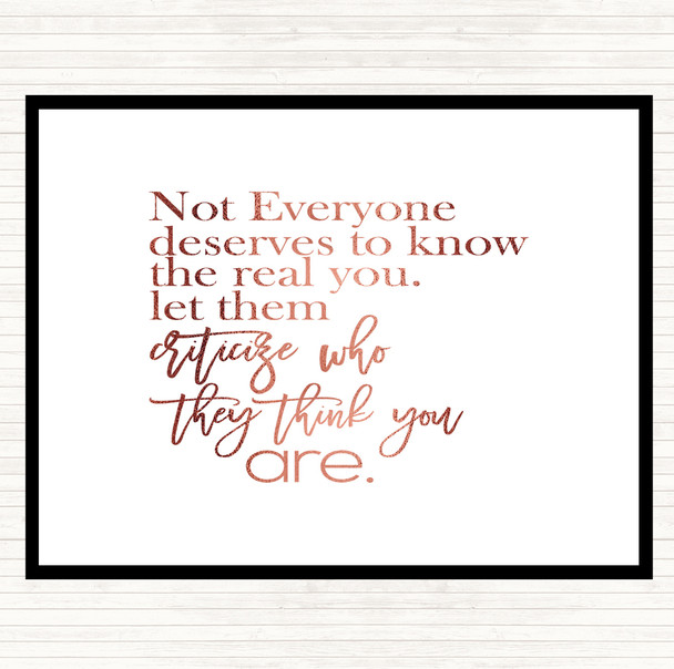 Rose Gold Real You Quote Mouse Mat