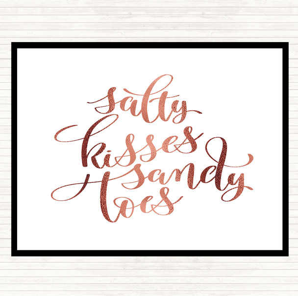 Rose Gold Salty Kisses Sandy Toes Quote Mouse Mat