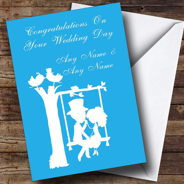 Blue Couple Eon Swing Customised Wedding Card