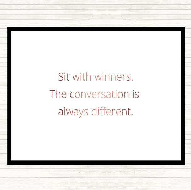 Rose Gold Sit With Winners Quote Mouse Mat