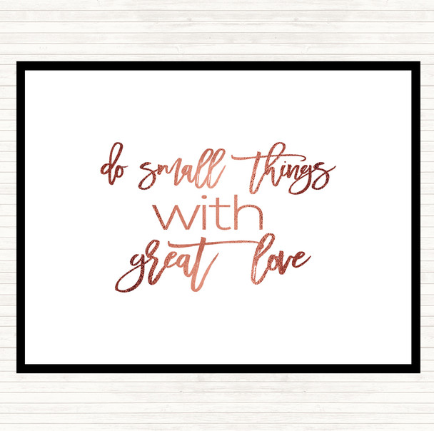 Rose Gold Small Things Quote Mouse Mat