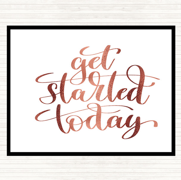 Rose Gold Start Today Quote Mouse Mat