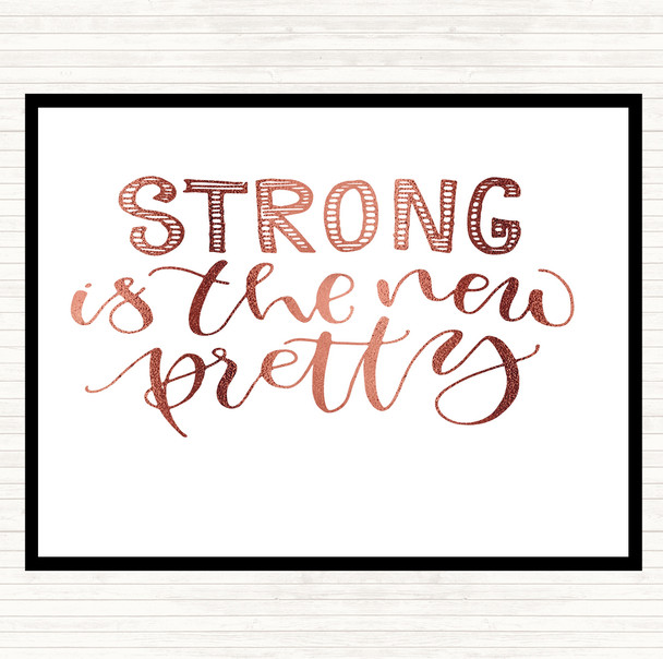 Rose Gold Strong Is New Pretty Quote Mouse Mat