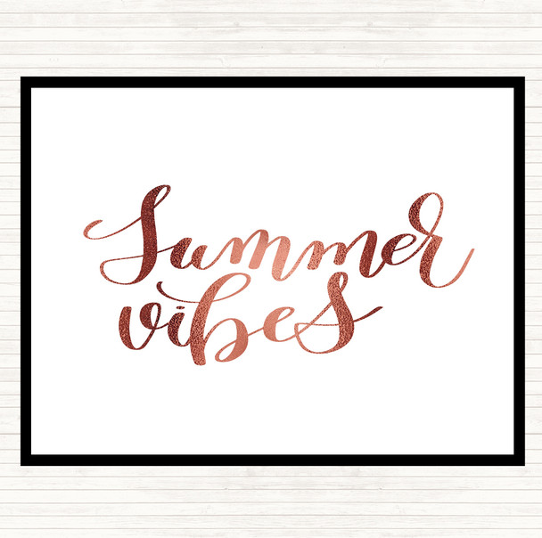 Rose Gold Summer Vibes Quote Mouse Mat