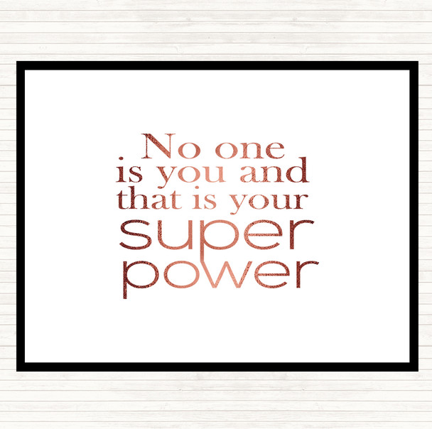 Rose Gold Super Power Quote Mouse Mat