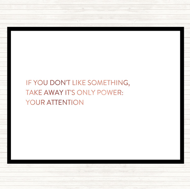 Rose Gold Take Away Your Attention Quote Mouse Mat