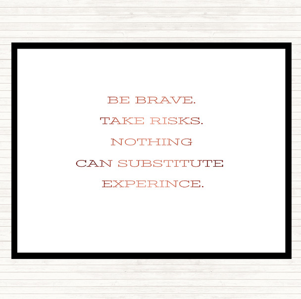 Rose Gold Take Risks Quote Mouse Mat