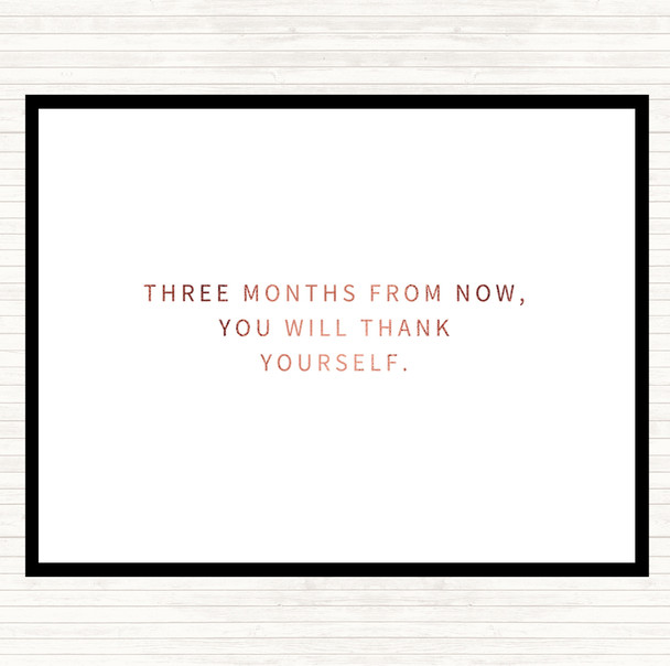 Rose Gold Thank Yourself Quote Mouse Mat